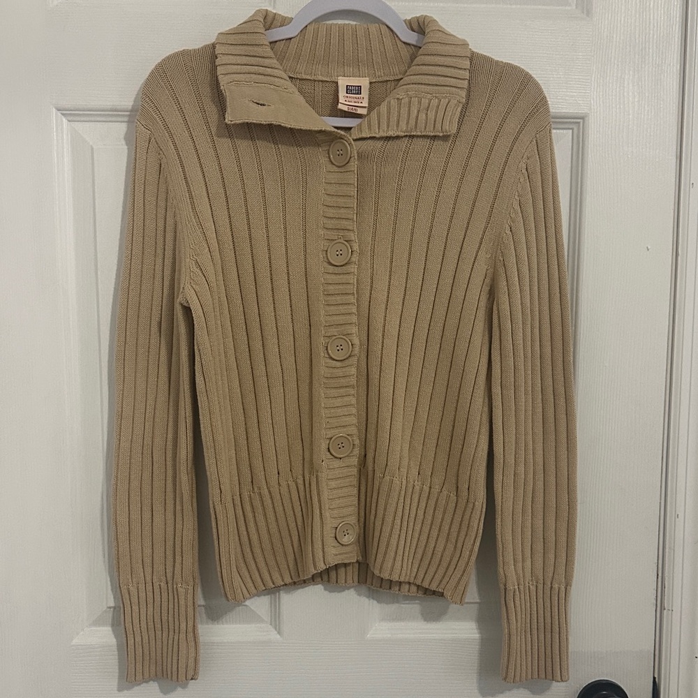 Faded Glory Women's Camel Ribbed Cardigan